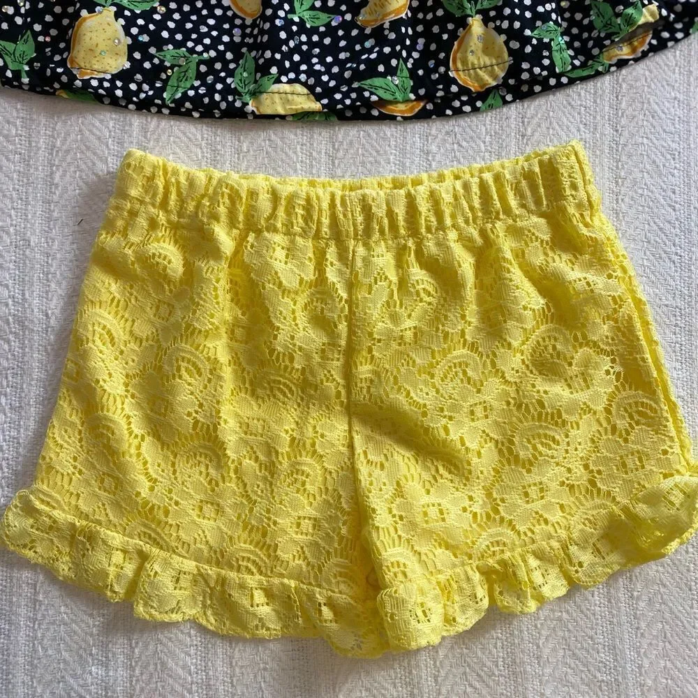 LITTLE LASS 24M Lemons with Disco Dots 3-piece Short Set - Picture 5 of 6